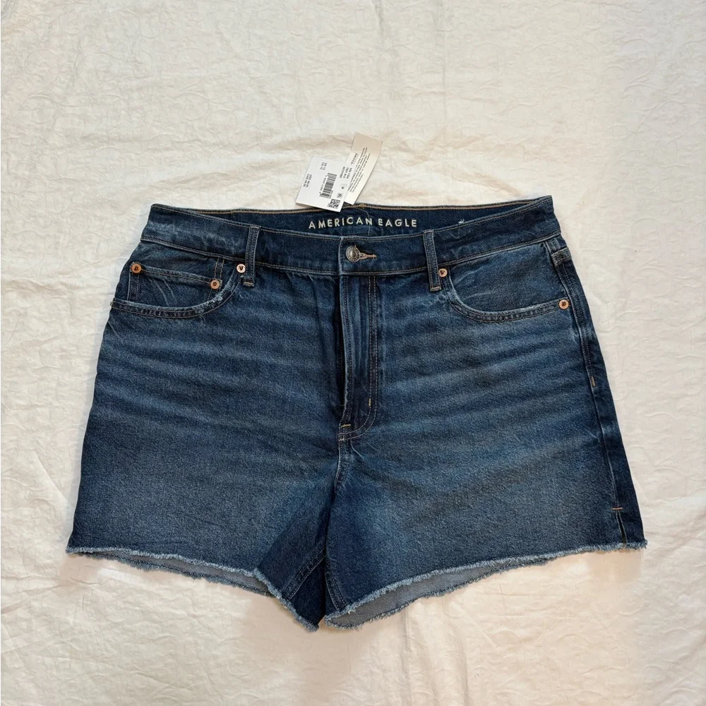 American Eagle Strigid Relaxed Denim Shorts Size 12/31 High Rise Frayed Hem J2Y - Picture 9 of 9
